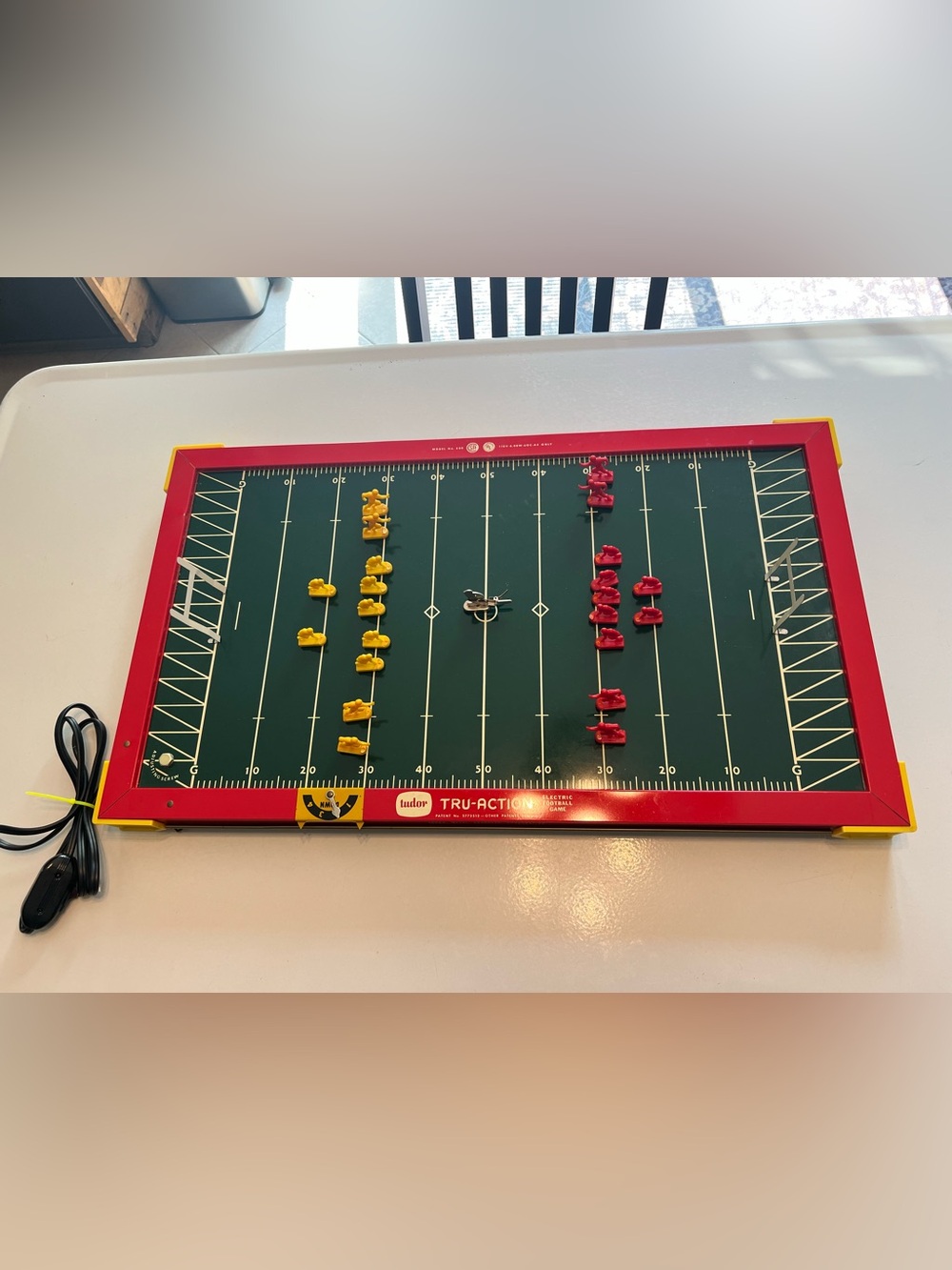 Vintage Tudor Tru-Action Electric Football Game - Red & Yellow